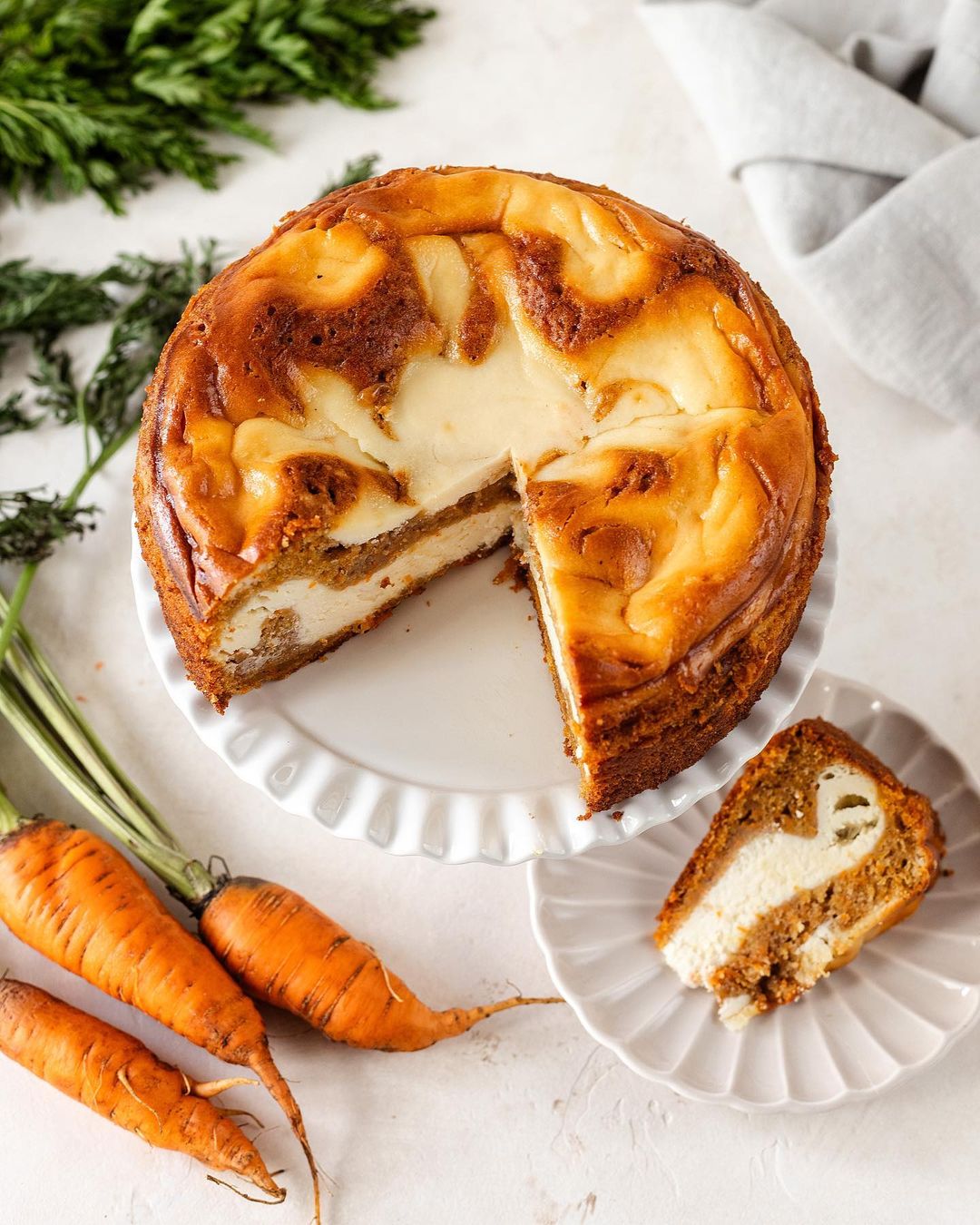 Carrot "zebra" cheesecake